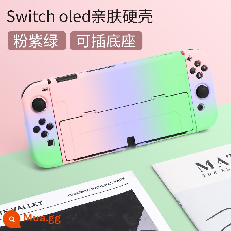 Chính hãng chính hãng Nintendo Switch vỏ bảo vệ tay cầm switcholed nắp plug-in cơ sở vỏ cứng máy trò chơi ns màn hình oled trong suốt vỏ silicon mềm vỏ silicon miếng dán túi lưu trữ phụ kiện mềm - Chuyển màu ba màu hồng, tím và xanh lá cây √ Vỏ thân thiện với da nguyên bản được chuyển đổi ☆ Phim + nắp miễn phí