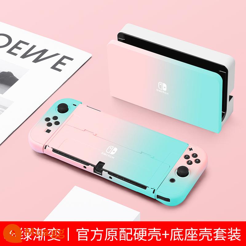 Chính hãng chính hãng Nintendo Switch vỏ bảo vệ tay cầm switcholed nắp plug-in cơ sở vỏ cứng máy trò chơi ns màn hình oled trong suốt vỏ silicon mềm vỏ silicon miếng dán túi lưu trữ phụ kiện mềm - Màu gradient màu hồng và xanh lá cây √ Vỏ thân thiện với da nguyên bản + vỏ đế ☆ màng + nắp miễn phí