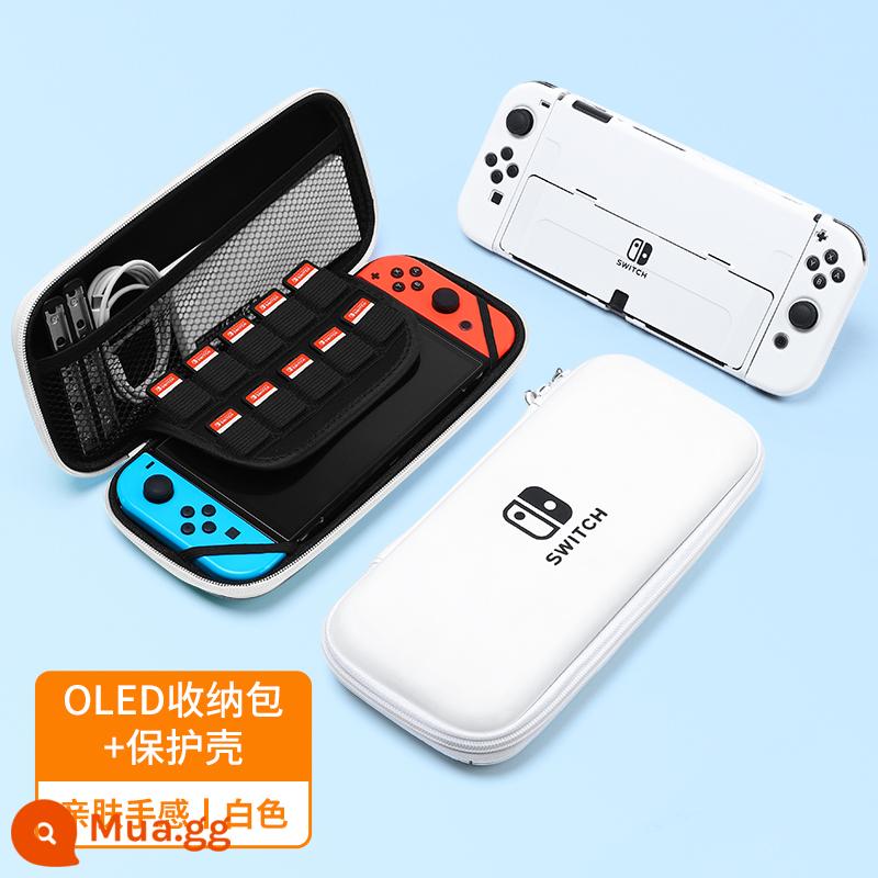 Chính hãng chính hãng Nintendo Switch vỏ bảo vệ tay cầm switcholed nắp plug-in cơ sở vỏ cứng máy trò chơi ns màn hình oled trong suốt vỏ silicon mềm vỏ silicon miếng dán túi lưu trữ phụ kiện mềm - Vỏ + túi đựng thân thiện với da nguyên bản màu trắng √chuyển đổi ☆ màng + nắp miễn phí