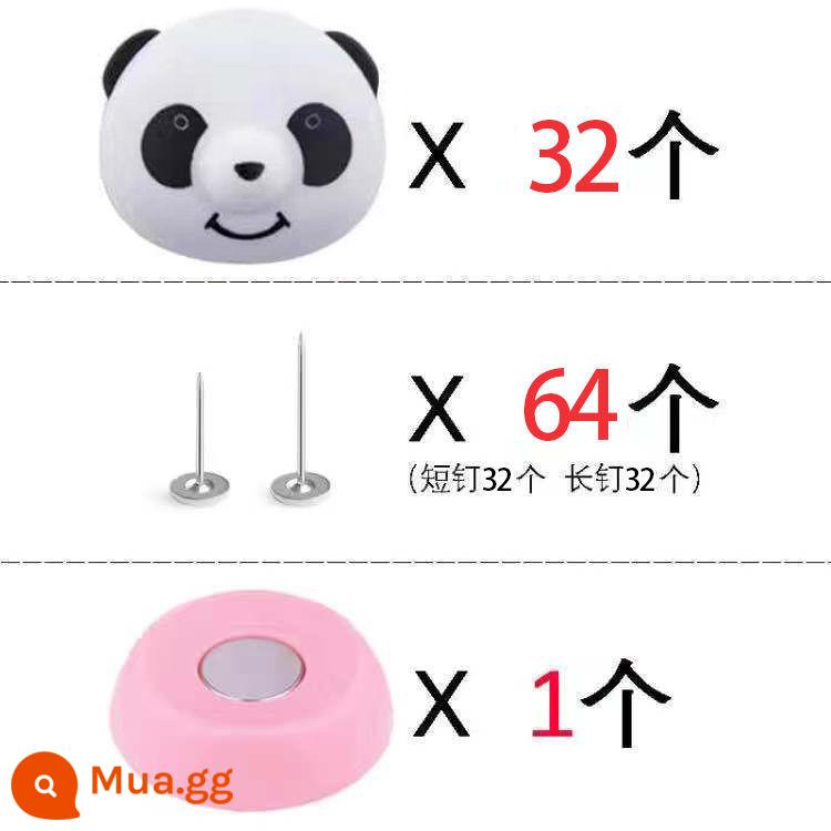 Mini nhỏ chăn khóa giá đỡ nhà hút từ tính mở khóa ga trải giường chống trơn trượt chạy bông chăn bìa kẹp thẻ hiện vật - Panda [Gói 32] Mỗi chiếc gồm 32 móng dài và ngắn + hộp đựng và mở khóa đi kèm