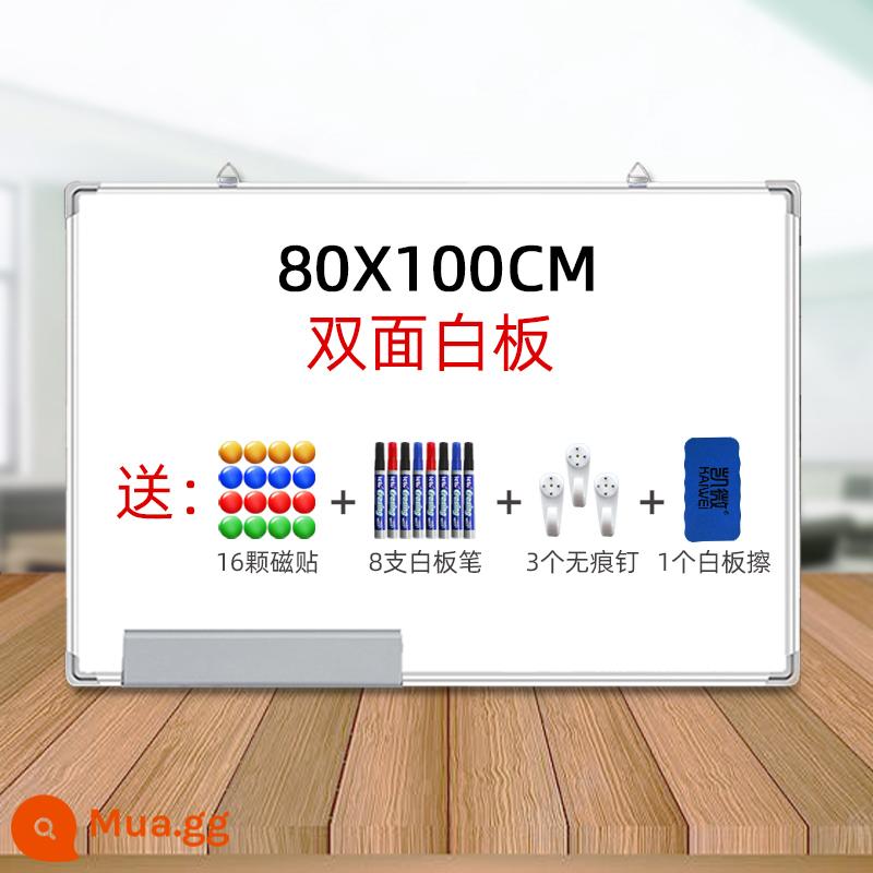 Treo bảng trắng hai mặt bảng viết bảng đen nhỏ giảng dạy tại nhà bảng đen có thể viết lại dán từ tính dán tường graffiti một mặt dành cho trẻ em Bảng đen nhỏ dạy học tại nhà bảng trắng lớn có thể tháo rời bảng vẽ tin nhắn - [SF Express] Bảng trắng hai mặt khung bạc dày 80*100 + tặng kèm 16 miếng dán, 8 bút, 3 đinh và 1 khăn lau