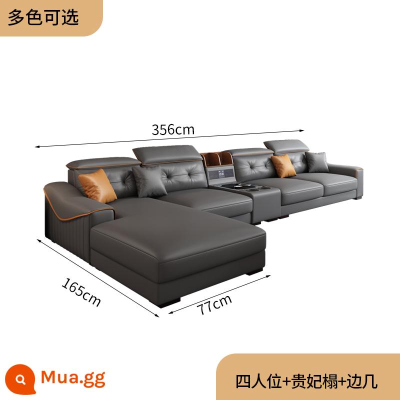 Công nghệ sofa vải Bắc Âu hiện đại tối giản phòng khách ánh sáng sang trọng căn hộ lớn nhỏ kết hợp ghế sofa cao su đơn giản - Ghế 4 chỗ rộng 3,56m + ghế phi tần + bàn phụ