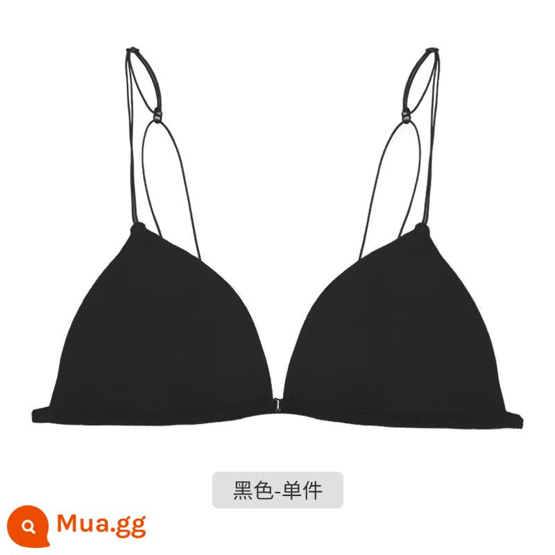 Tam giác Pháp Cuppless Beauty Back underwear Women Women Win -thin sex sexy Dậu lớn cho thấy ngực nhỏ không có cốc trống rỗng - Khóa phía trước màu đen