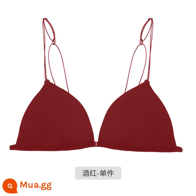 Tam giác Pháp Cuppless Beauty Back underwear Women Women Win -thin sex sexy Dậu lớn cho thấy ngực nhỏ không có cốc trống rỗng - Khấu trừ trước rượu vang đỏ