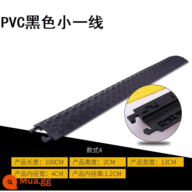 Máng dây ren cao su PVC cầu trong nhà và ngoài trời dây bảo vệ cáp tấm uốn bìa tấm dây cao su và nhựa giảm tốc - Rãnh một dòng nhỏ PVC màu đen