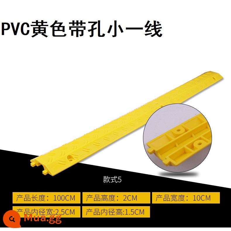 Máng dây ren cao su PVC cầu trong nhà và ngoài trời dây bảo vệ cáp tấm uốn bìa tấm dây cao su và nhựa giảm tốc - Rãnh một dòng nhỏ PVC màu vàng có lỗ