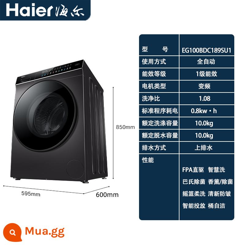 Haier/Haier EG100BDC189SU1 truyền động trực tiếp chuyển đổi tần số 10kg máy giặt trống phân phối thông minh hoàn toàn tự động - Chuyển đổi tần số truyền động trực tiếp tích hợp bảng màu tinh thể rửa giải