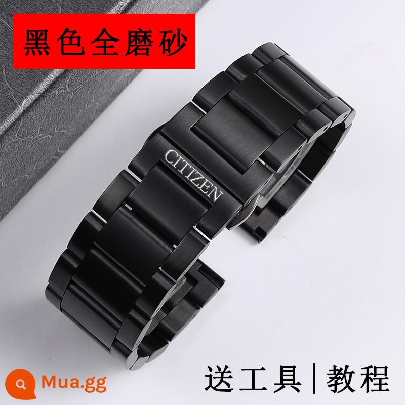 CITIZEN dây đeo động năng ánh sáng nam dây thép chính hãng CITIZEN Air Eagle 23BM8475/7405 Sao Cam 22 - Màu đen mờ hoàn toàn