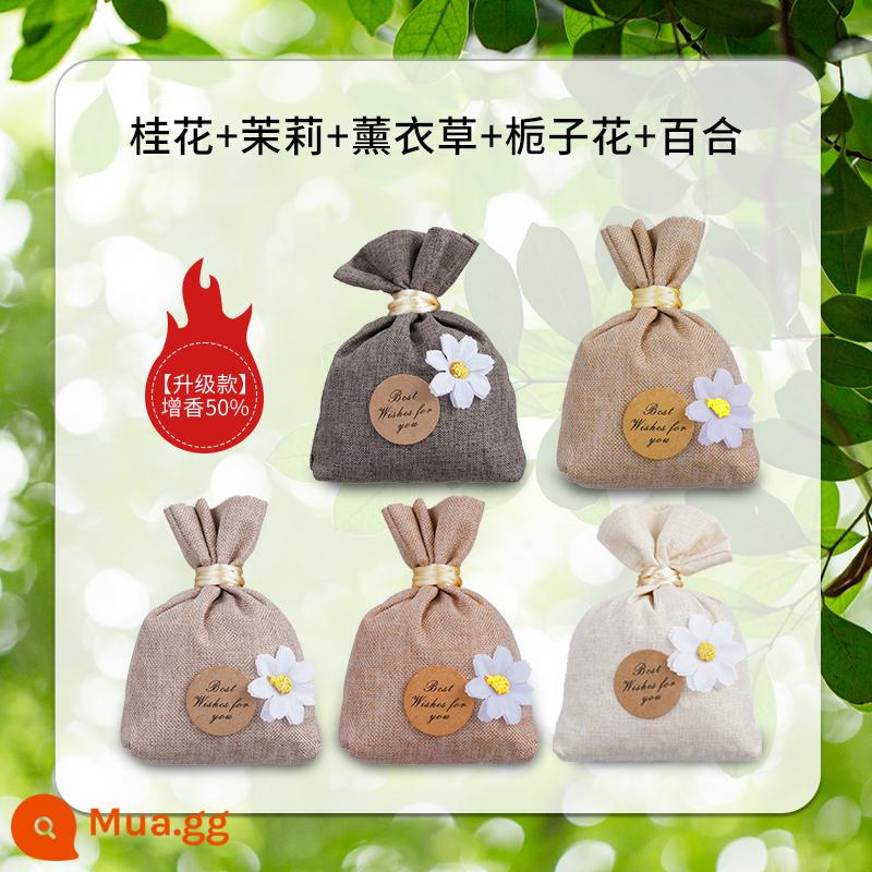 Osmanthus xe thơm gói nước hoa xe hơi cao cấp hương thơm nhẹ lâu dài mặt dây chuyền nước hoa xe hơi trang trí nội thất xe hơi - [Mẫu nâng cấp - hỗn hợp 5 hương vị] Osmanthus + Jasmine + Lavender + Gardenia + Lily