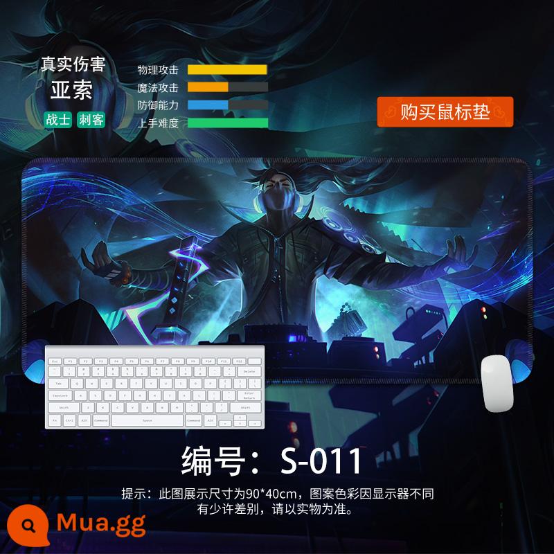 Bàn di chuột LOL Liên Minh Huyền Thoại siêu lớn lót bàn Yasuo Shenlong Thượng tọa Seti Bàn phím máy tính chơi game EDG pad bàn phím boy custom pad bàn điện thi đấu Internet cafe Internet khóa cạnh thảm chống trượt - Sát thương chuẩn Yasuo S-011