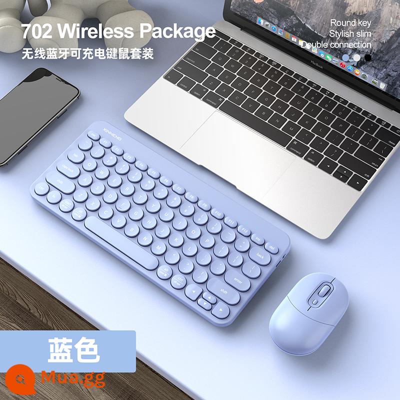 Mac/iPad Wireless Bluetooth cơ học Bàn phím đỏ phù hợp với máy tính bảng máy tính xách tay Huawei Xiaomi - Bộ Bluetooth chế độ kép nắp tròn màu xanh lam 79 phím