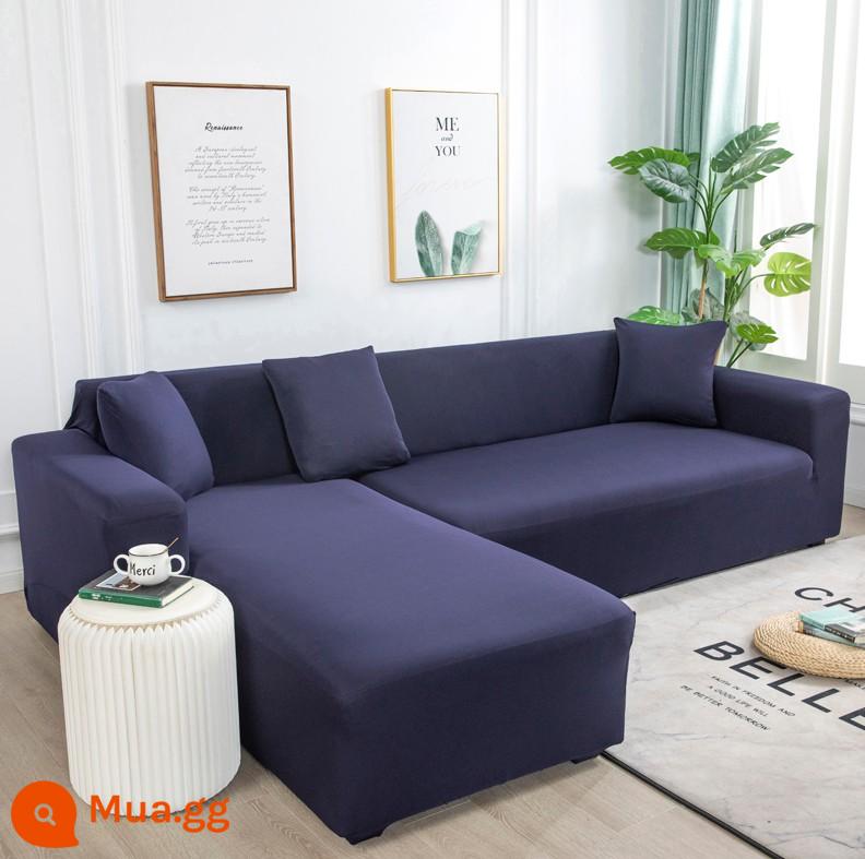 Co Giãn Đa Năng Ghế Sofa Bao Gồm Tất Cả Đa Năng Hiện Đại Tích Hợp 3 Người Khăn Bốn Mùa Bọc Vải Đệm Sofa Da - xanh hải quân