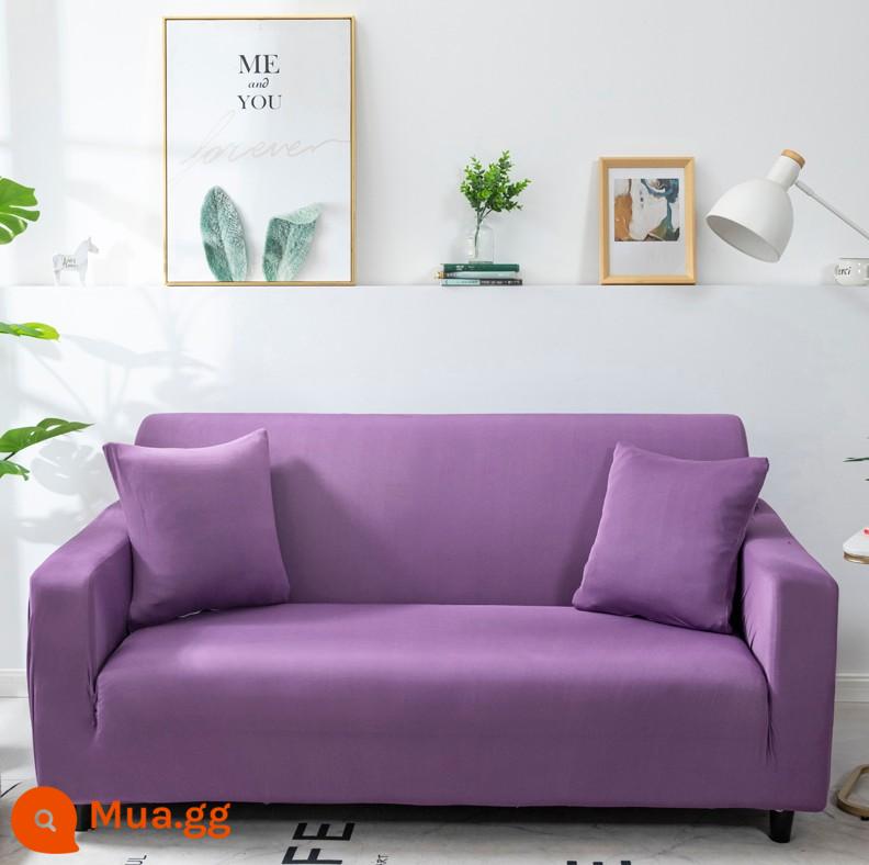 Co Giãn Đa Năng Ghế Sofa Bao Gồm Tất Cả Đa Năng Hiện Đại Tích Hợp 3 Người Khăn Bốn Mùa Bọc Vải Đệm Sofa Da - Màu tím