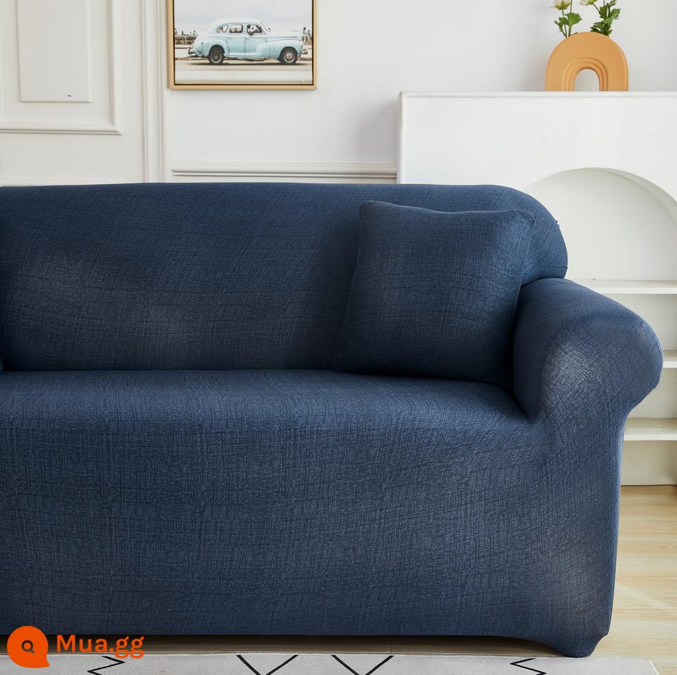 Co Giãn Đa Năng Ghế Sofa Bao Gồm Tất Cả Đa Năng Hiện Đại Tích Hợp 3 Người Khăn Bốn Mùa Bọc Vải Đệm Sofa Da - FB vải lanh xanh xám