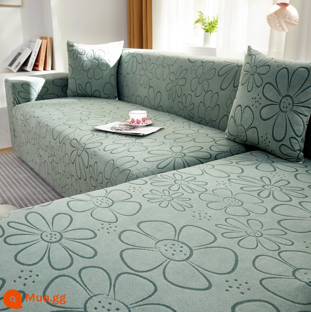 2022 dày đàn hồi bọc ghế sofa bao gồm tất cả đa năng miếng lót khăn gấu tích hợp tay vịn cổ da một hai ba người - Màu tím