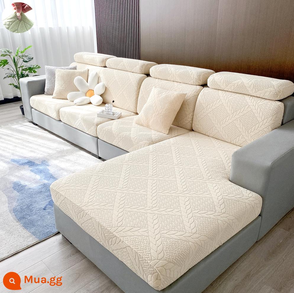 Đàn hồi đàn hồi mũ tắm bọc ghế sofa bao gồm tất cả phổ quát dựa vào vỏ bảo vệ bằng vải tựa đầu bàn đạp chân đệm xốp đơn giản - Nắp vàng gạo Yunhua dày