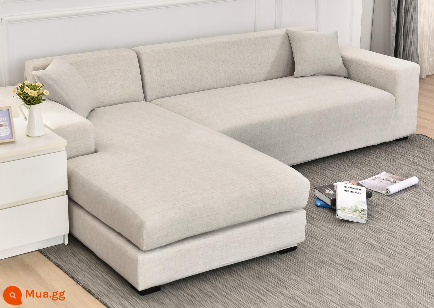 Co Giãn Đa Năng Ghế Sofa Bao Gồm Tất Cả Đa Năng Hiện Đại Tích Hợp 3 Người Khăn Bốn Mùa Bọc Vải Đệm Sofa Da - Màu xám Ma (không đồng màu/có đường đậm)