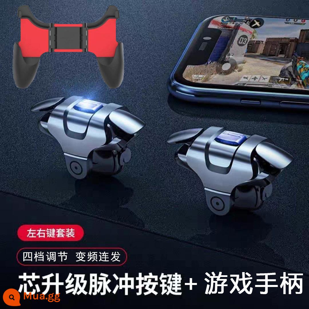 Cổ vật ăn thịt gà một nút nổ gamepad điểm và nhấp tự động Android Apple Nút cơ khí phụ trợ lấy áp lực đặc biệt - [Creator] Đen (Nút xung + Nút vật lý)