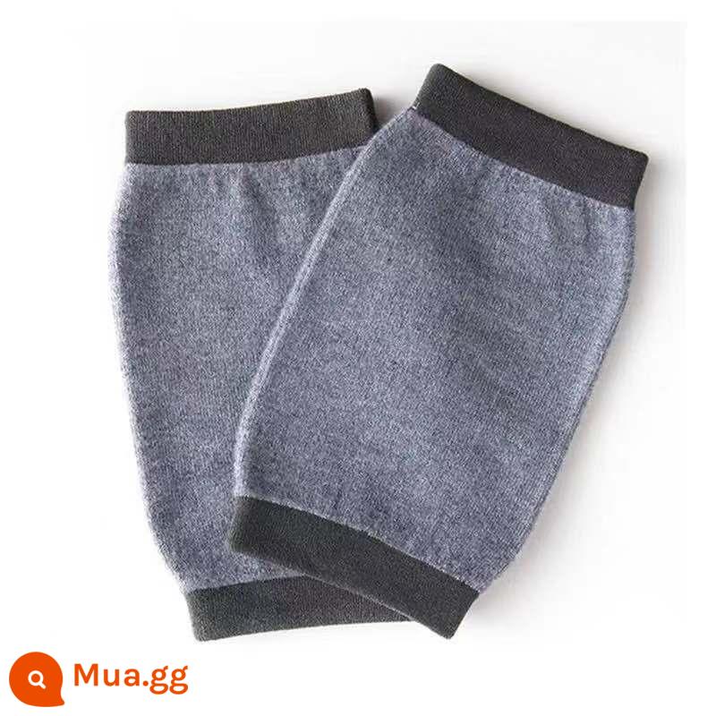 Miếng đệm đầu gối bằng len cashmere ấm áp đôi chân già lạnh lẽo nam nữ mùa hè mỏng đầu gối sơn khớp chống trượt phòng điều hòa không dấu vết - Màu xám trung bình [cặp] kiểu thông thường