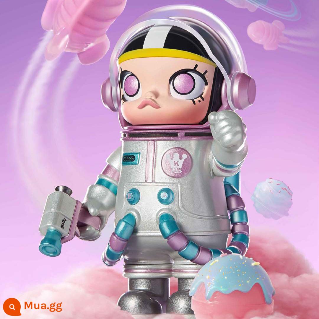 MEGA Treasure Series 100% SPACE MOLLY Anniversary Blind Box Xe mô hình POPMART Bubble Mart - Đậu thạch Molly100%