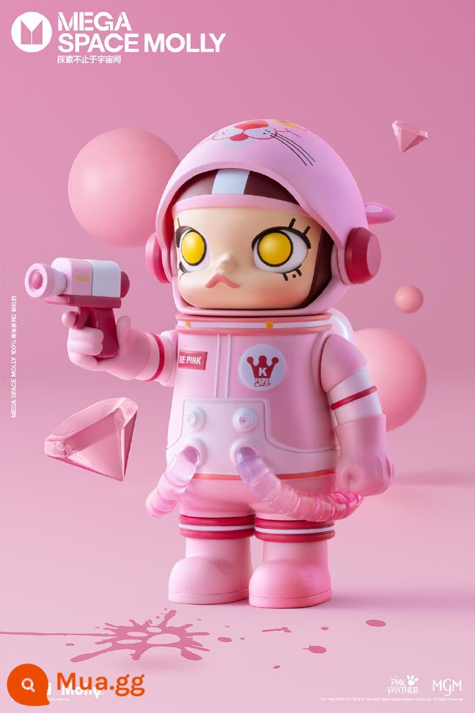 MEGA Treasure Series 100% SPACE MOLLY Anniversary Blind Box Xe mô hình POPMART Bubble Mart - Báo Hồng Molly 100%