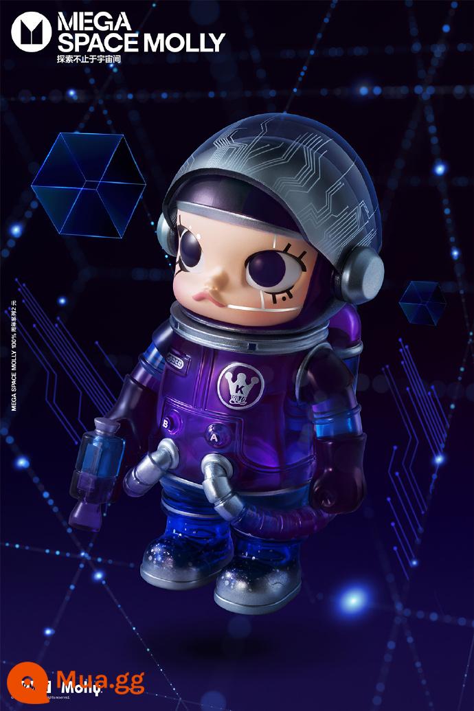 MEGA Treasure Series 100% SPACE MOLLY Anniversary Blind Box Xe mô hình POPMART Bubble Mart - Phong cách ẩn giấu—Molly nhân dân tệ 100%