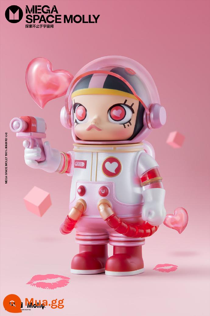 MEGA Treasure Series 100% SPACE MOLLY Anniversary Blind Box Xe mô hình POPMART Bubble Mart - Tim của Molly đập 100%