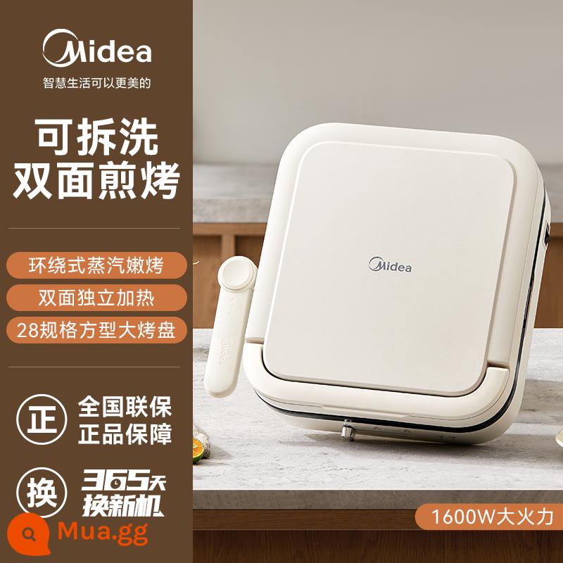 Chảo nướng điện Midea có thể tháo rời và rửa sạch trong gia đình Chảo làm bánh pancake gia nhiệt hai mặt lòng sâu đa chức năng và lòng sâu có thể tháo rời - [màu hồng]