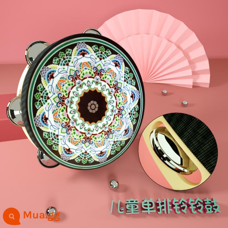 Đôn Hoàng tay tambourine Tân Cương Uyghur tambourine múa bay đạo cụ kiểm tra chứng nhận trường mẫu giáo nhỏ tambourine - Màu sen, hoa nở, hàng đơn 8 tấc