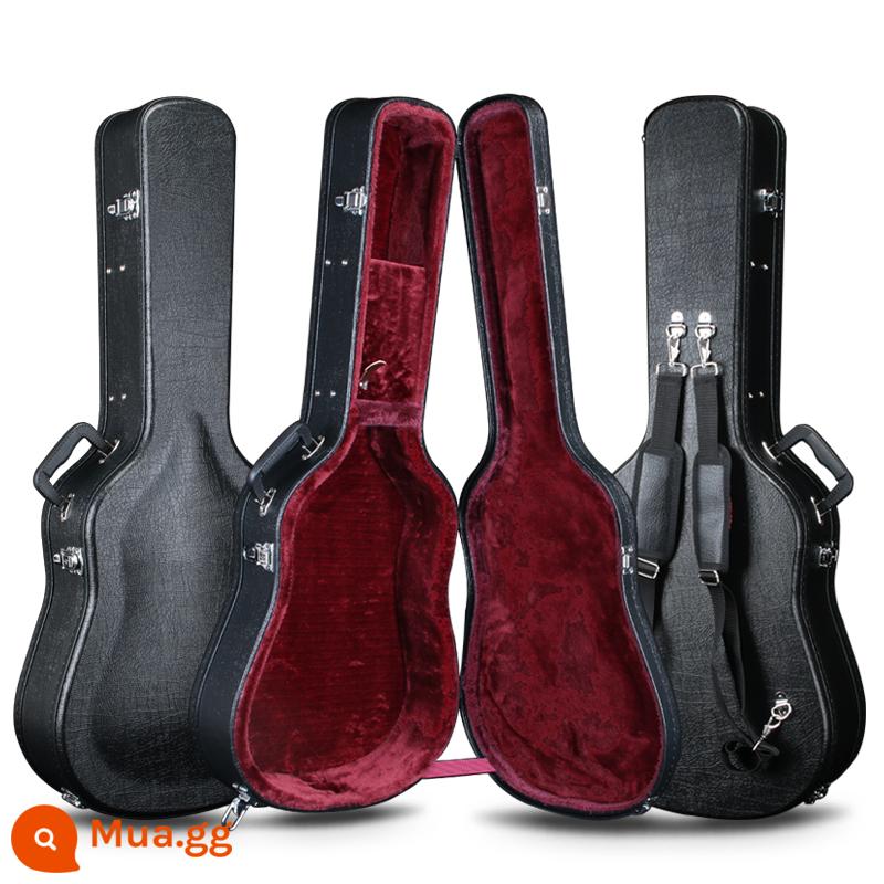 Hộp guitar bằng gỗ 40 -inch 41 -inch Hộp gỗ bị tra tấn 38 -inchch 39 -inchch Box Anti -shock Anti -fall 42 -inch - Hộp đựng đàn guitar kiểu vai nhung đỏ 40/41 inch