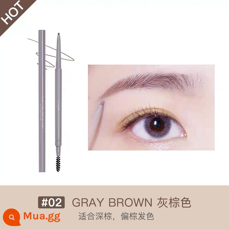 [Giảm giá 15% cho 2 cây] Judydoll Orange Brow Pencil Không thấm nước Hai đầu Đầu mịn xoay màu tự nhiên - 02 màu nâu xám (nạp 1.5mm)