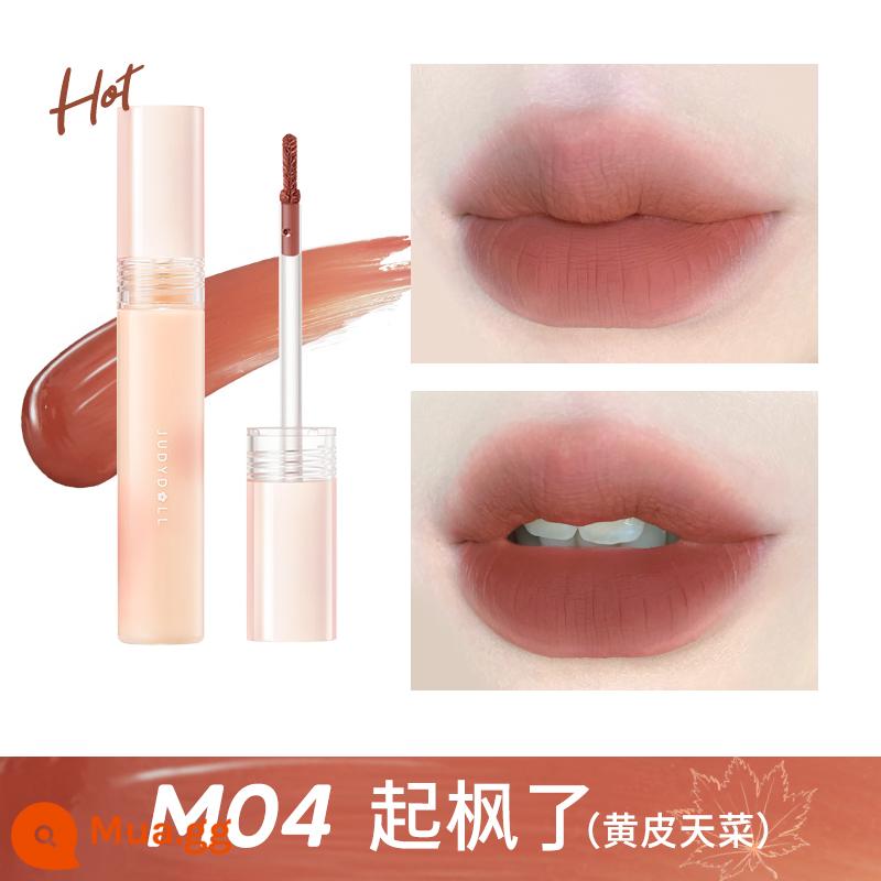 Judydoll màu cam nước phun sương son môi làm trắng nhẹ và mờ son môi mùa xuân và mùa hè kết cấu mousse bùn môi dầu dưỡng ẩm - M04 Maple trỗi dậy HOT