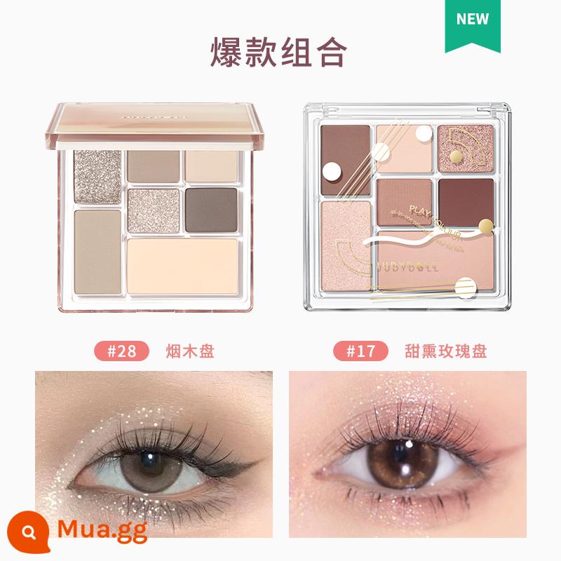 [Dành riêng cho phòng phát sóng trực tiếp] Bảng phấn mắt Judydoll Orange Tangram Playful Eyeshadow Palette 2-Pack Grey Pink Earth Color - #28+#17