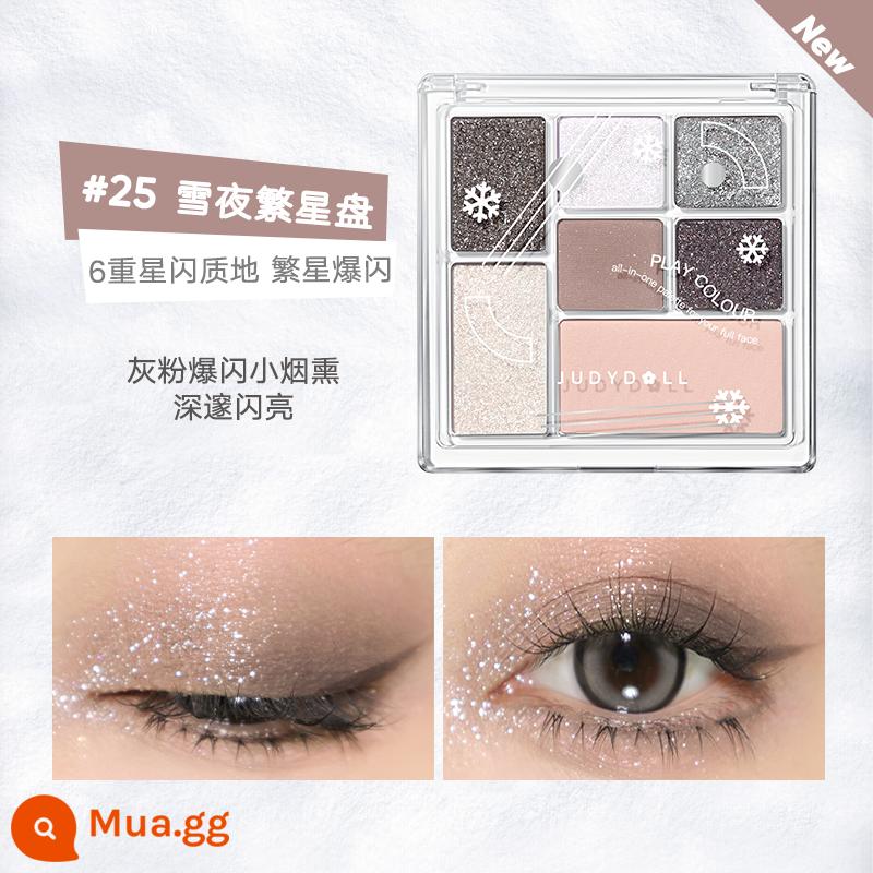 Judydoll Tangerine Disney Tangram Play Fun Eyeshadow Palette Cement Earth Color Blush Highlight Green - 25 Đĩa đầy sao trong đêm tuyết