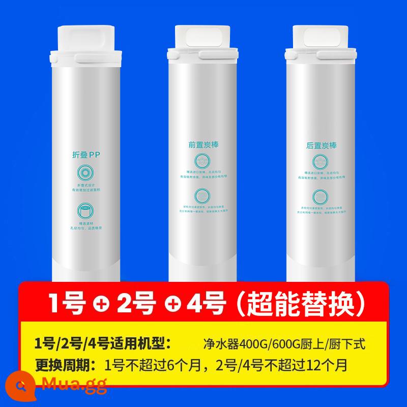 Máy lọc nước Millet lõi lọc bông PP trước sau than hoạt tính RO thẩm thấu ngược 400G1 Số 2 Số 3 Số 4 Số 600G - Bộ thay thế (Số 1 + Số 2 + Số 4) Nhà sản xuất Yunmi siêu nâng cấp