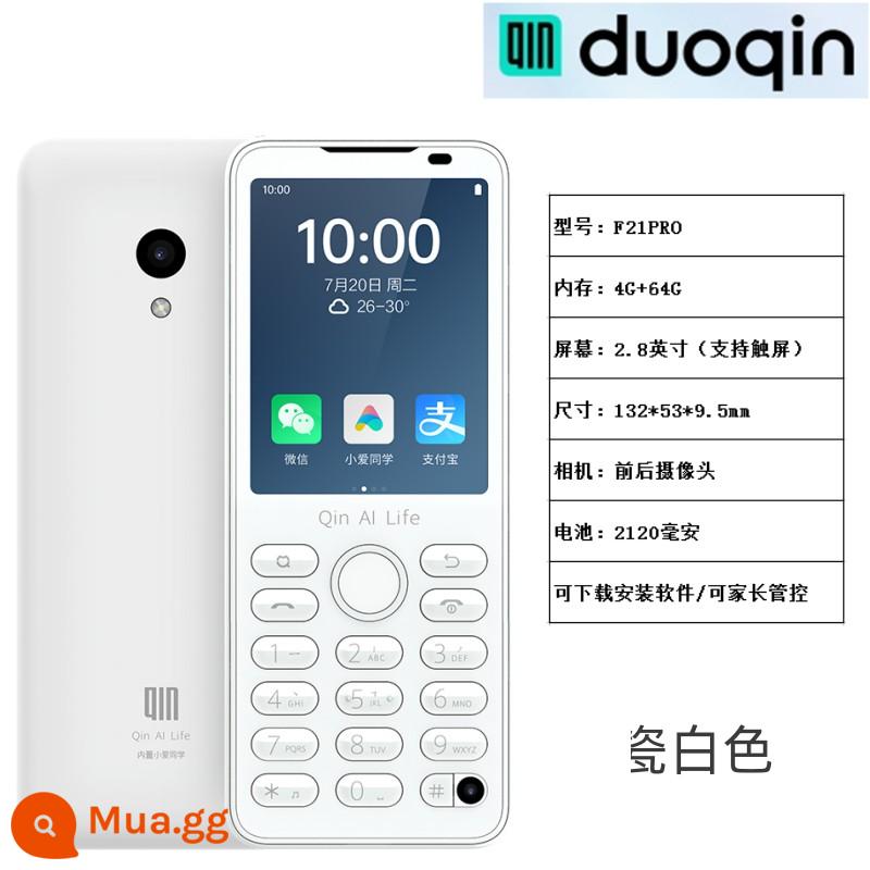 Đa phụ huynh F22 Pro full Netcom 4G nhà máy người già học sinh cấp 3 học sinh tiểu học điện thoại di động thoát net nút thẳng điện thoại di động - F21PRO (sứ trắng) có thể được tải xuống và kiểm soát