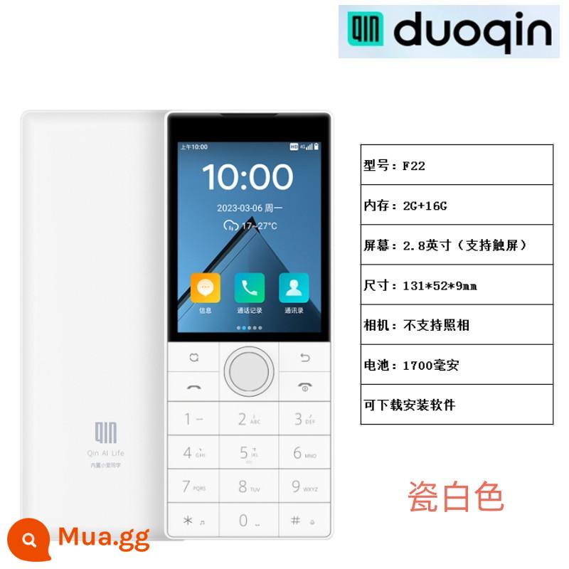 Đa phụ huynh F22 Pro full Netcom 4G nhà máy người già học sinh cấp 3 học sinh tiểu học điện thoại di động thoát net nút thẳng điện thoại di động - Sứ trắng F22 (bộ nhớ 16G) không chụp ảnh