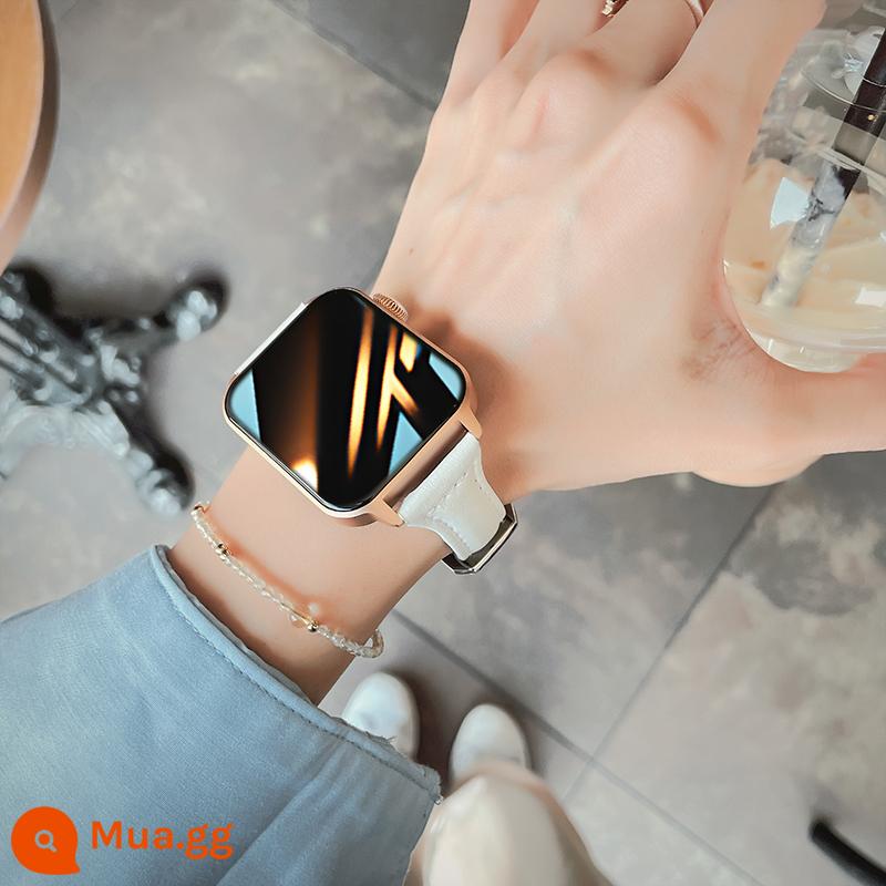 Đồng hồ thông minh Bà TAK 2022 MỚI Đa thể điện thoại Bluetooth Watch Watch phù hợp với điện thoại di động của Apple - Thắt lưng trắng ngà eo nhỏ [gọi điện, thanh toán ngoại tuyến, nghe nhạc]