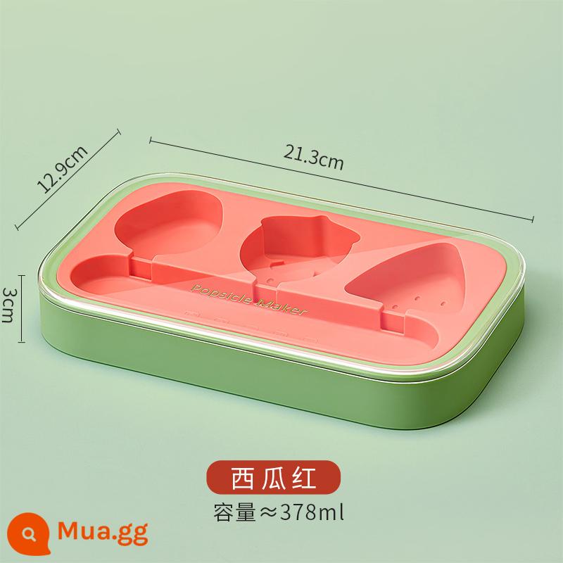 Sheri Khuôn Làm Kem Trẻ Em Silicone Cấp Tự Chế Popsicle Popsicle Khuôn Mẫu Kem - Khuôn kem trái cây dưa hấu đỏ