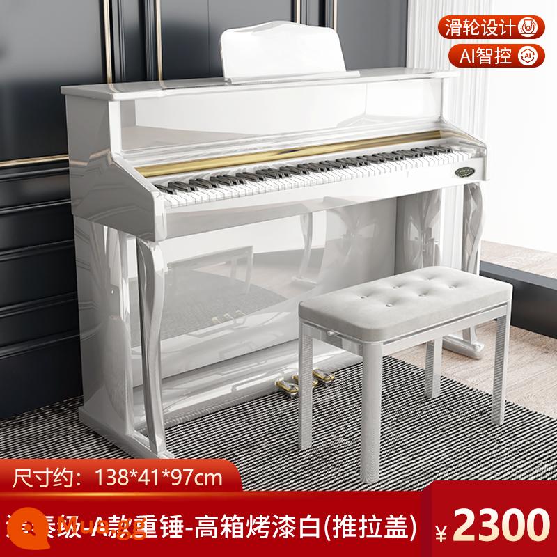 Đàn piano điện tử Lehfeld Bài kiểm tra chứng nhận chuyên nghiệp búa nặng 88 phím dành cho người mới bắt đầu, trẻ em và người lớn Đàn piano điện tử thông minh sử dụng tại nhà - Mức hiệu suất - Búa nặng loại A - hộp cao sơn trắng (có ròng rọc)