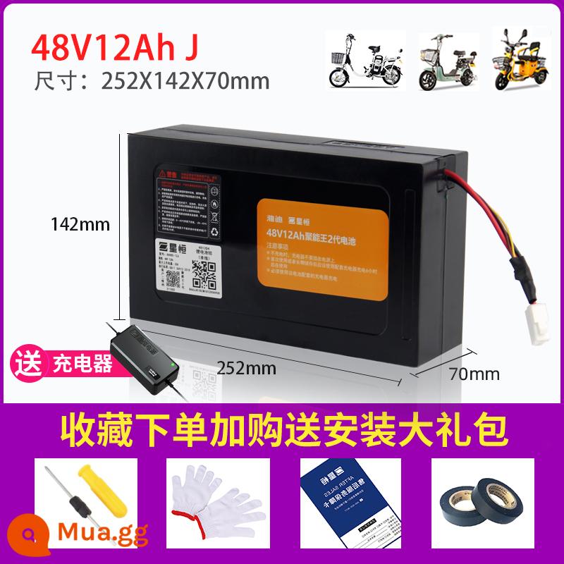 Pin Lithium Xinngheng 48v12ah15AhJ Nguồn Xanh Ngày Mới Emaya Digiant Xe Điện Pin Lithium 48V - Giao tiếp một đường 48V12Ah Yadi với bộ sạc