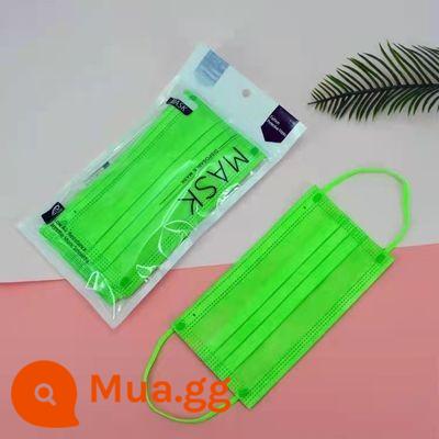 10 gói khẩu trang dùng 1 lần Khẩu trang bảo hộ 3 lớp thoáng khí chống bụi bằng bột vải tan chảy tím xanh cam đỏ trắng - Bông tai cùng màu – xanh táo