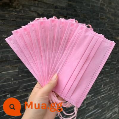 10 gói khẩu trang dùng 1 lần Khẩu trang bảo hộ 3 lớp thoáng khí chống bụi bằng bột vải tan chảy tím xanh cam đỏ trắng - Bông tai cùng màu - hồng hoa anh đào