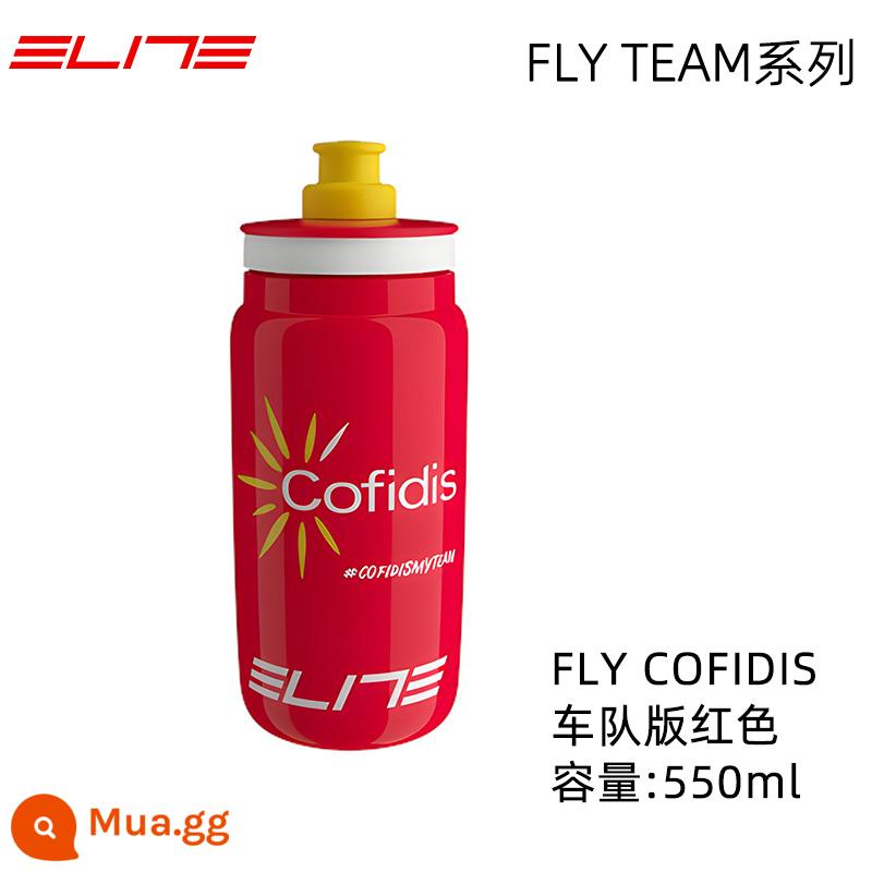 Ý ELITE Tour de France bình nước xe đạp đường xe đạp cốc nước thi đấu bình nước thể thao - FLY Cofidis Đỏ 550ml