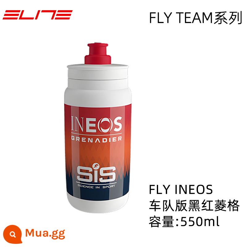 Ý ELITE Tour de France bình nước xe đạp đường xe đạp cốc nước thi đấu bình nước thể thao - FLY INEOS kim cương đen đỏ 550ml