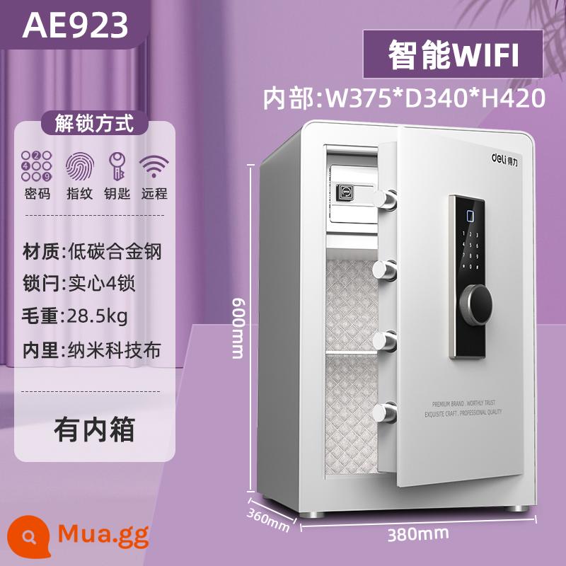 2023 Mới Deli Zhuoyue An Toàn Vân Tay Hộ Gia Đình Nhỏ An Toàn Đen Trắng Thông Số Kỹ Thuật Mật Khẩu WiFi Hộp An Toàn Lớn An Toàn Hộ Gia Đình 36/45/60Cm Văn Phòng Chống Trộm Hộp - [Yabai] Mở khóa từ xa WiFi bằng vân tay mật khẩu 60cm-AE923