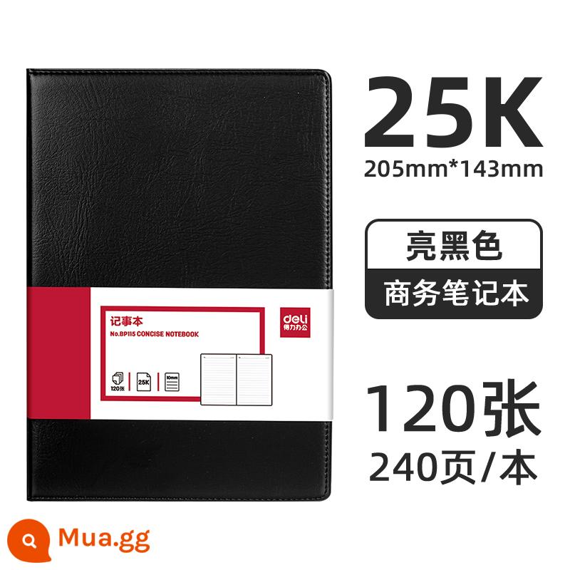 Deli 7901 kinh doanh đơn giản dày notepad a5 máy tính xách tay nhật ký sổ da mặt sổ văn phòng văn phòng sinh viên đại học cuộc họp kỷ lục sổ kỷ lục sổ sau đại học sổ tay tài khoản mỹ thuật - 25K/120 ảnh-BP115