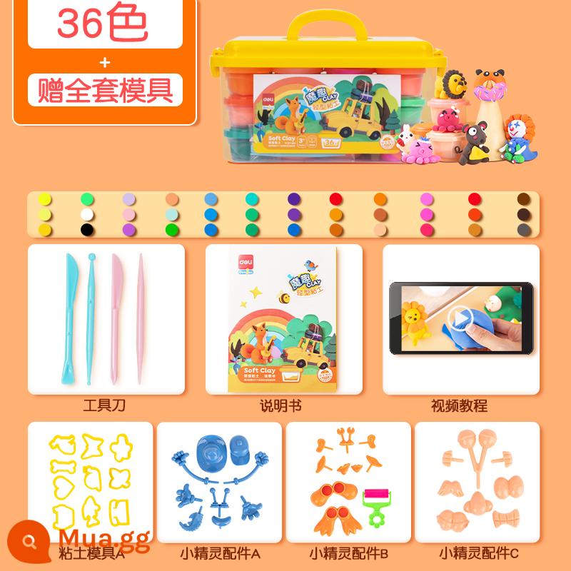 Mạnh mẽ trẻ em plasticine đất sét siêu nhẹ màu bùn handmade đất sét nhẹ tập đi cho bé tự làm đồ chơi 24 màu 12 màu - [Mẫu gia đình] Đất sét cầm tay 20g/cốc-36 màu (bao gồm đầy đủ bộ khuôn)