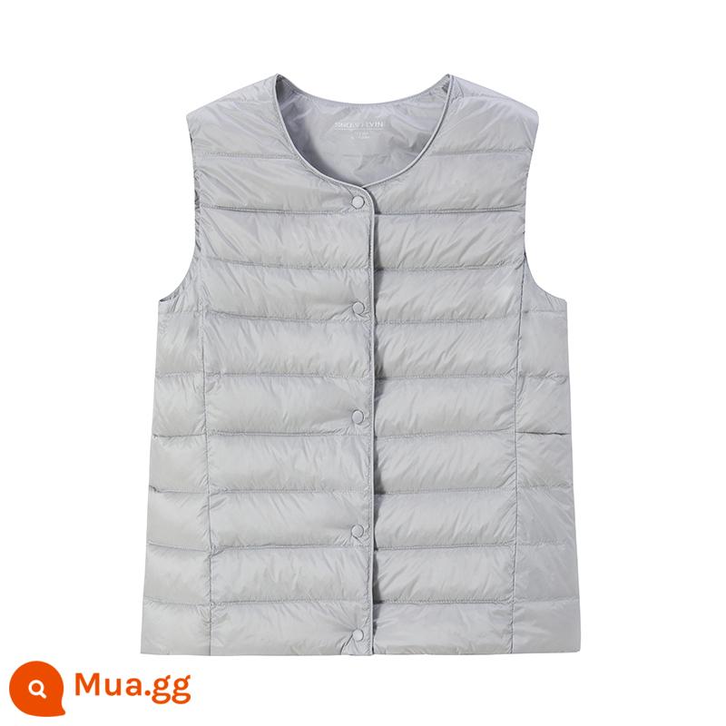 Snowfly Mùa Xuân 2023 Mới Cơ Bản Thoải Mái Nữ Mỏng Ngắn Ấm Bên Trong Xuống Nhỏ Áo Khoác Vest - Màu Xám Yên Tĩnh|8210