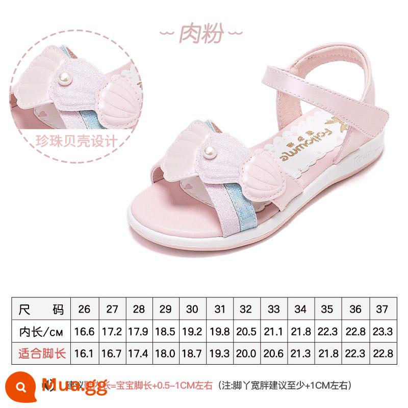 Giày sandal bé gái Furomi mùa hè giày trẻ em mùa hè mới đế mềm chống trượt giày công chúa bé gái giày đi biển - Bột Thịt Ngọc Trai 8097 [Phong Cách Tinh Tế]